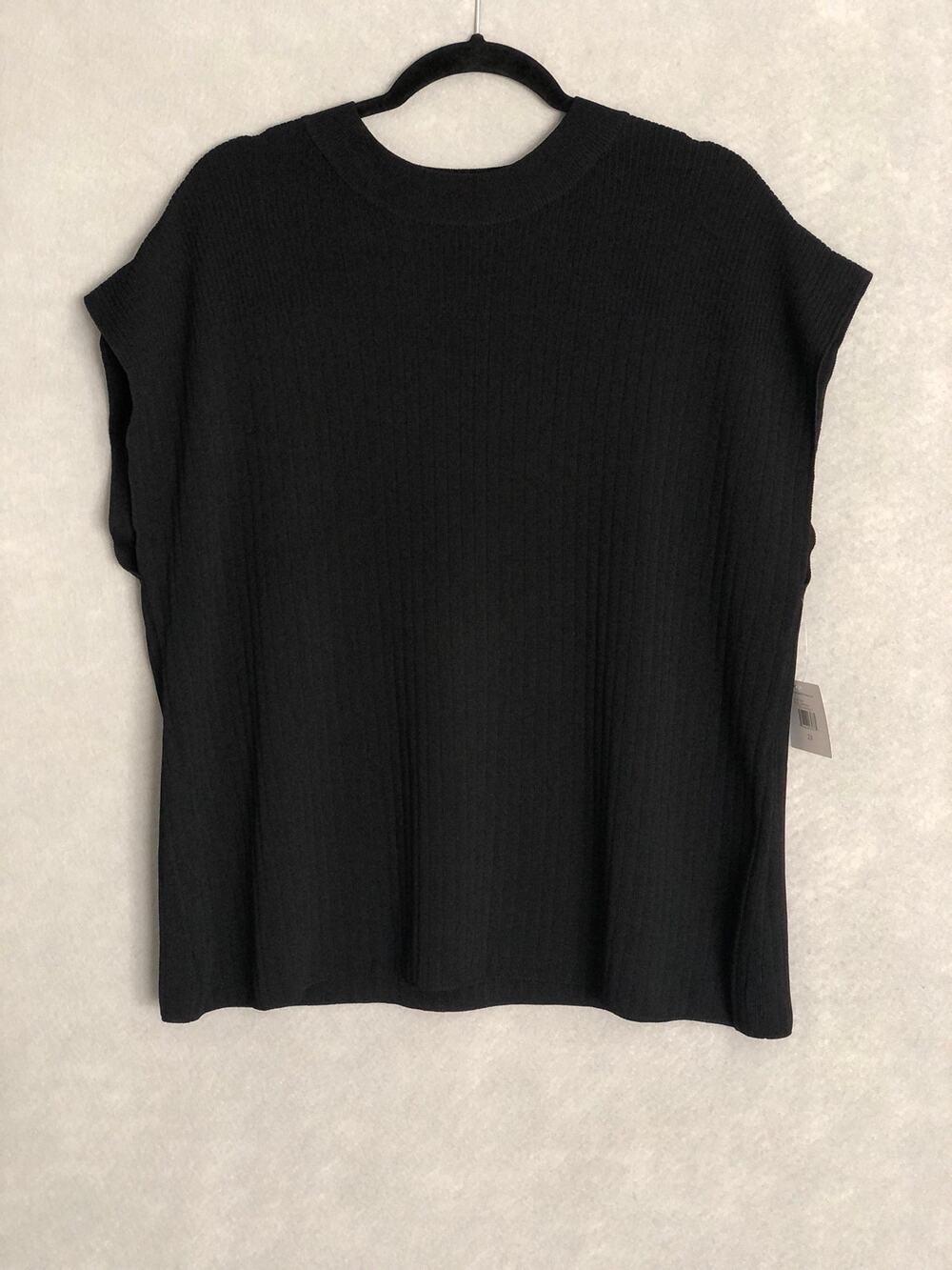 Ella Rafaella Mock Turtleneck Sweater Ribbed Black Women's 2X NEW